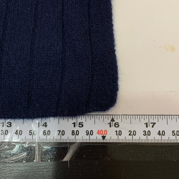 Charter Club 100% Cashmere Oversized Scarf Ribbed Admiral Navy Soft - Picture 8 of 10